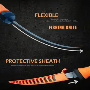 Ready To Ship Multi-function Stainless Steel Fishing Cutting Knife Set PP Handle Fish Filleting Knife