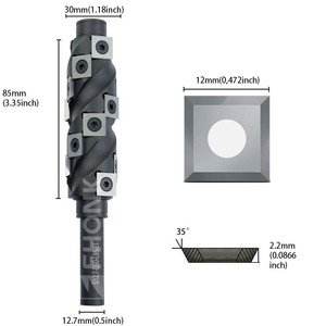 20mm Shank tuôn ra TRIM Router <span class=keywords><strong>bit</strong></span> dưới làm sạch Dia 32mm xoắn ốc Router <span class=keywords><strong>bit</strong></span> cho chế biến gỗ công cụ thay thế Carbide chèn - Product Image 5