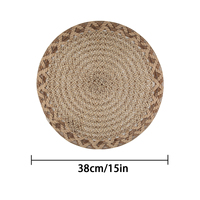 Sets de table en jute, matériau naturel, antidérapants, résistants à la chaleur, tissés, ronds, pour fêtes, mariages, cuisine, table à manger
