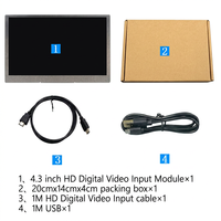 Módulo de Pantalla LCD TFT IPS de 4.3 Pulgadas con Entrada de Video Digital HD e Interfaces Micro USB para Raspberry Pi, Resolución 800x480