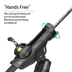 Support de canne à pêche robuste VINmounts avec pince à grande ouverture pour tuyau de 0,67 à 1,38 pouces, bras à double douille de 8,7 cm pour bateau marin et kayak - Product Image 4