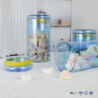 Ensemble de bocaux de rangement en verre irisé avec couvercle hermétique, contenants alimentaires empilables pour bonbons, biscuits et organisation de la cuisine