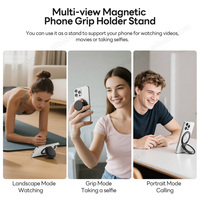 Support de téléphone pliable magnétique réglable et flexible, étanche, avec anneau de maintien extensible, support mobile pour avion et bureau (17 cm)