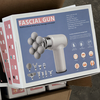 Pistolet de massage fascia à 9 têtes, rechargeable, batterie lithium 800 mAh, masseur multifonctionnel, moteur à balais, 5 vitesses, autonomie 4-6h, silencieux