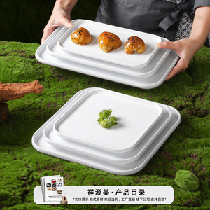 จานเมลามีนทรงสี่เหลี่ยม สีพื้น สำหรับบุฟเฟ่ต์ ติ่มซำ ใช้ในโรงแรม - Product Image 2