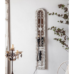 Decorazioni in legno nordico rustico antico intagliato a parete Vintage appeso a parete Decor decorazioni in legno con luce - Product Image 3