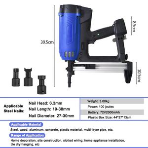 Chiodatrice a <span class=keywords><strong>Gas</strong></span> per Intelaiature per Calcestruzzo e Pareti con Batteria al Litio Senza Fili per Montaggio - Product Image 3