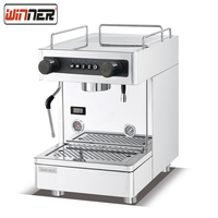 Machine à café en acier inoxydable, machine à expresso commerciale 220V