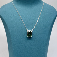 KAAN SCHMUCK 925 Silber Grüner Zirkon Anhänger Halskette, Strahlt Gelassenheit und Würde Aus, Geeignet für Feste und Bankette.