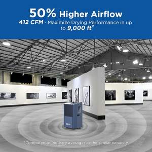 Deshumidificador Comercial Moiswell de 305 Pintas |   Deshumidificador de Grado Industrial con Manguera de Drenaje para Espacios Grandes y Daños <span class=keywords><strong>por</strong></span> Agua - Product Image 4