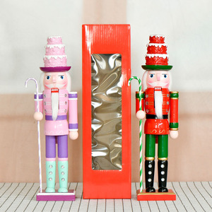 38cm Cake Themed Wooden <b>Nutcracker</b> Soldier for Xmas Tree Decorations Christmas Home Tabletop Decoration Holiday Gift - Product Image 1