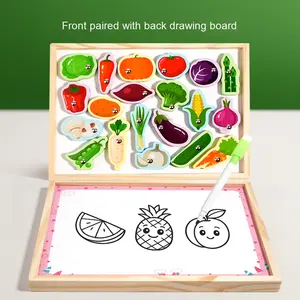 Tablero de dibujo borrable <span class=keywords><strong>con</strong></span> cuentas multifunción de doble cara <span class=keywords><strong>para</strong></span> niños, par de rompecabezas de madera y juguetes <span class=keywords><strong>para</strong></span> la Educación Temprana - Product Image 3