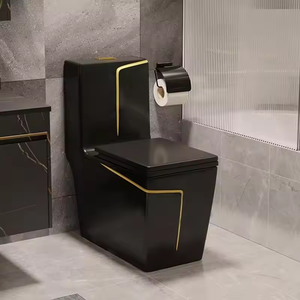 Offre Spéciale d'<span class=keywords><strong>escargot</strong></span> en céramique Design Toilette monobloc à main Couleur grise avec bord doré Appliquer dans la salle de bain de l'hôtel Toilette beige - Product Image 1