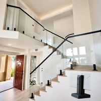 Système de balustrade en verre moderne, pinces en aluminium pour verre, poteaux et embouts pour balustrades, clôtures, terrasses de villas, balcons, piscines