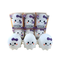 Balle Squishy Kawaii Fantôme Blanc Mochi Surprise, Jouet à Presser pour Fêtes d'Halloween et de Noël