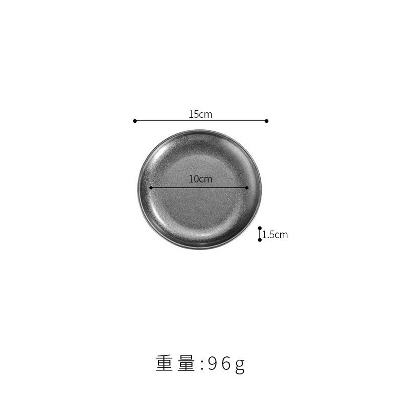 15cm Korean-style round plate (vintage distressed finish)
