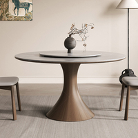 Massivholz Rock Board Esstisch rund mit Plattenspieler Esstisch moderner einfacher italienischer High-End Eschenholz runder Tisch