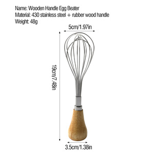 Frusta Manuale Ecologica in Acciaio Inox, Utensile da Cucina per Bambini, Strumento per Mescolare e Sbattere Uova e Crema per Pasticceria - Product Image 2
