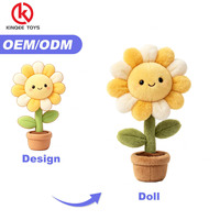 Produsen Mainan Boneka Plushie Personalisasi Bunga Matahari Mini dalam Pot untuk Hadiah Ulang Tahun Anak CE OEM ODM