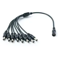 Cable Divisor de Alimentación CC 5.5x2.1mm 1 Entrada 2/4/8 Salidas, Adaptador de Cámara IP POE, Cable de Extensión para Probador de CCTV