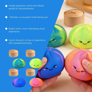 Juguete Sensorial Antiestrés de TPR Suave con Forma de Dumpling Bao Bun, Juguete para Aliviar el Estrés y la Ansiedad para Adultos y Niños - Product Image 6