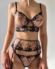Ensemble de lingerie avec jarretière et bas en dentelle à motifs multicolores pour femme, taille M-XL, expédition discrète - Product Image 4