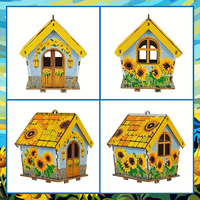 Kit de Modélisme DIY en Bois 3D pour Peinture Diamantée, Cabane de Plage Estivale, Ensemble d'Art Diamanté 5D, Décoration Maison, Cadeau