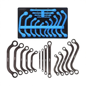 Jeu de clés métriques DISEN 14 pièces demi-lune en S E-Torx en acier au chrome-vanadium double extrémité anti-étincelage Garantie 3 ans 8mm-22mm - Product Image 1