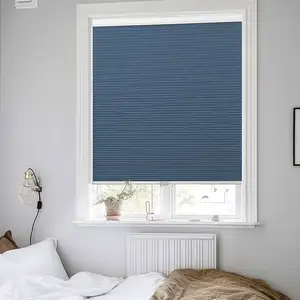 Hot Selling Cellular Blinds for Window Blackout Cordless Shades Honeycomb Blinds Blue Color Fabric for Home and Office