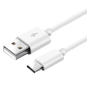 真正的全3A USB Type-C快速快速充电数据线usb-c，白色黑色3.3英尺6.6英尺0.25米1米1.5米2米长