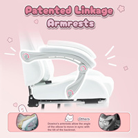 Chaise de jeu rose Kitty Hellos rose cuir blanc maison bureau femmes fille coupe chat chaise de jeu oreiller lombaire Sillas avec repose-pieds