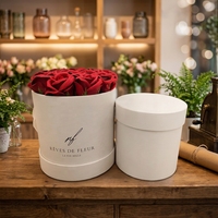 Rose éternelle de haute qualité, cadeau personnalisé pour la Saint-Valentin, boîte en carton avec revêtement UV, gaufrage, matériaux recyclés