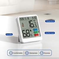 Termometer Higrometer Digital untuk Dinding Dalam Ruangan, Termometer Higrometer Meja Rumah, Monitor Suhu dan Kelembapan