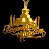 Guirlande murale Led à piles USB en métal pour mosquée musulmane Ramadan et Eid Mubarak, décoration de lumières