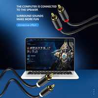 Cable de Audio Dual RCA Macho a Macho, Cable de Interconexión Estéreo 2RCA, Cable de Sincronización de Audio y Video con Baja Emisión de Ruido para Audio Profesional