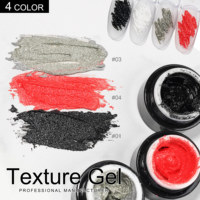 Gel UV Spécial pour Ongles Effet 3D Texturé, Gel Polish Grain de Sable, Gel Embossé Noir Blanc Crème, Couleurs Ajustables