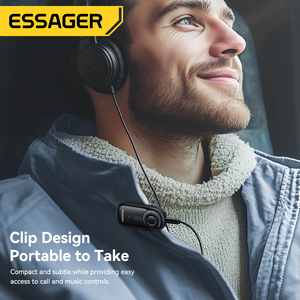 ESSAGER Adaptateur audio sans fil Blue Tooth 5.3 Récepteur 3.5Mm 3.5 Jack Aux Auto Musique Stéréo Kit de voiture pour amplificateur de haut-parleur de voiture - Product Image 5