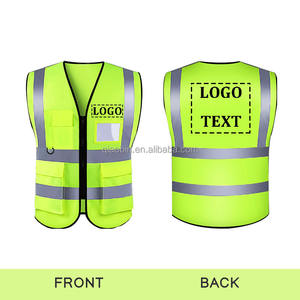 男士蓝色安全背心 高能见度 ANSI 2 级防水反光背心 带定制徽标 适用于工作场所施工 - Product Image 3