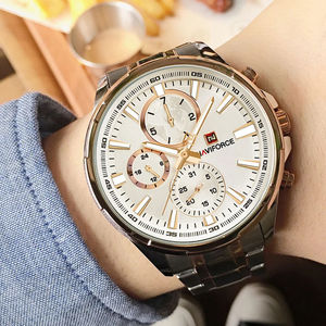 NAVIFORCE 9089 Montre Classique Ornée Haut de Gamme Nouveau Design Vente en Gros Direct Usine en Stock Montres à Quartz pour Hommes Bracelet en Acier - Product Image 3