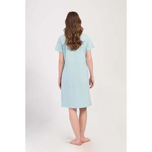 Tunique de maternité pour femme à col en V en dentelle avec détail nœud et taille froncée, idéale pour la nuit - Product Image 1