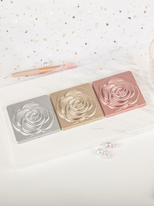 Portable Square 3D Rose Floral Cosmetic <b>Compact</b> <b>Mirror</b> Dual HD Glass Lens Folding Handbag Vanity <b>Mirror</b> Wholesale Custom Logo - Product Image 4