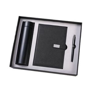 Custom Diary Luxury Leather Bottle Notebook <b>Journal</b> for Gift Wholesale Promotional Business Pen Thermos Flask Note Book Gift Set - Product Image 1