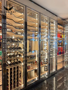 Tùy chỉnh thiết kế thanh đồ nội thất nhà dẫn ánh sáng thép không gỉ Kính Hầm Rượu hiển thị tủ rượu - Product Image 3