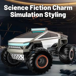 รถของเล่นบังคับวิทยุ SJY-Q202 ดีไซน์อัลลอยใหม่ล่าสุด รถกระบะไฟฟ้าไซเบอร์ทรัค ล้อใหญ่ ขับเคลื่อนออฟโรด พร้อมไฟและเสียงเพลง ไซเบอร์ทรัค-เทสลา - Product Image 3