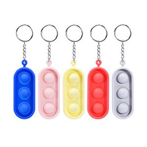 Jouet porte-clés Fidget Popper Push en silicone à fossettes simples - Product Image 3