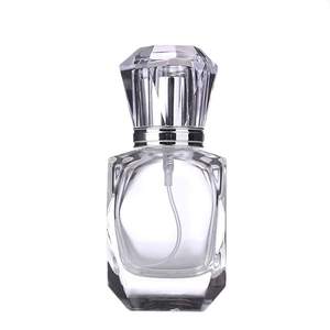 Wholesale 30ml <b>Glass</b> Empty Perfume Spray Bottle Silver Pump Empty <b>Square</b> <b>Glass</b> Perfume Bottle - Product Image 1