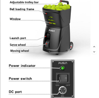 Machine de service intelligente PUSUN PT-SMART pour padel et tennis, avec application et télécommande pour l'entraînement et la pratique