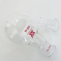 Fiole de distillation en verre borosilicate à paroi épaisse, résistante aux produits chimiques, à fond rond et à 2 colliers, pour laboratoire CS Labglass