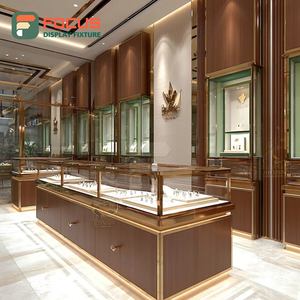 High Visibility Custom Jewelry Display Case Manufacturer Wood Frame Jewelry Shop Showcase Cabinet - Product Image 1