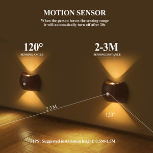 أضواء ليلية لاسلكية مزودة بمستشعر حركة، ديكور منزلي ذكي، مصابيح حائط قابلة لإعادة الشحن عبر USB، إضاءة LED لغرفة النوم وجانب السرير للمنزل - Product Image 2